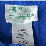 Quacker Factory  Linen Blend Blue Red Stars Bling USA Shirt & Capri Outfit Size L Photo 3