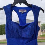 Adrianna Papell Blue Ruched Halter Mini Dress Photo 1