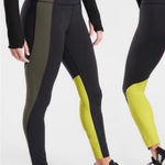 Athleta Asym Colorblock Tights Plush Supersonic Black Green Size Small Photo 0