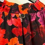 Saylor BECK ABSTRACT RED ORANGE PURPLE FLORAL RUFFLE MOCK NECK BLOUSE SIZE XS Photo 6