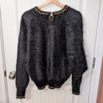 Vintage Tulip Korean Brand Angora/Nylon Embellished Sweater Black Gold Size undefined Photo 1