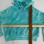Victoria's Secret Tie Dye Cropped Hoodie Shorts Set Aqua Blue Womens Small P Photo 11