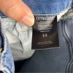 EXPRESS high rise cropped leggings destroyed jeans raw hem women’s size 14 Photo 5