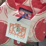 Katie Kime Grapefruit Novelty Button Front Long Sleeve Shirt Size Medium NWT White Photo 2