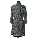 PaperMoon Stitch Fix Dress Long Sleeve Pockets Print Navy White Fitted Waist Photo 1