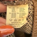 Wool and Mohair Blend Oversized Floral Double Knit Sweater Made in Italy Size XL Brown Photo 3