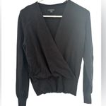 Ann Taylor Factory Black Wrap Front Knit Sweater XS Workwear Business Casual Photo 0