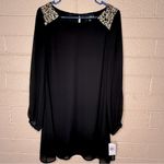 Sequin Hearts  Black Dress with Embellished Shoulders Photo 1