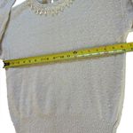Valerie Stevens  Vintage Sweater Cream Wool Pearl Beaded Fringe Neckline Small Photo 8