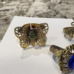 Lot Of 3 Beautiful Adjustable Ornate Women's Costume Rings Photo 10