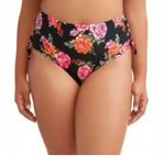 Terra & Sky Womens Bikini Bottoms Size 3X Multicolor Black Floral New Photo 0