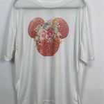 Gildan ‎ Mickey Mouse Floral Glitter Graphic T-Shirt Women's 2XL Photo 0