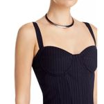 AQUA ‎ Pinstripe Bustier Crop Top Sleeveless Lined Party Clubwear Photo 2
