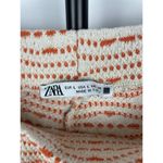 ZARA Orange Cream Crochet Knit Straight Leg Pull On High Waist Pants Size L Photo 6