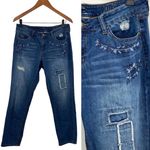 Bob Timberlake Floral Embroidered Patchwork Blue Denim Jeans Womens Size 10 Photo 1