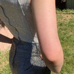 Vintage 60s 70s Lurex Crisscross Metallic Column Dress Black Cream Silver S Photo 10