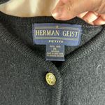 Herman Geist  100% Wool Button Down Cardigan Black Size Petite Large Photo 1