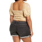 BP Floral Crop Top Puff Sleeve Square‎ Neck Ruched Front Blouse Boho Chic 3X Photo 7