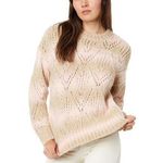 Sanctuary Pointelle Sweater Mock Neck Pullover Pink Moonlight Multi NWT XL Photo 0