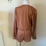 Salmon pink Long Sleeve Wrap Romper Brown Size 6 Photo 1