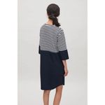 COS  Size XS Knit Cotton Poplin Dress Navy Striped Shift‎ Dress Minimalist Photo 6