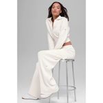 Alo Yoga Scholar Knit Cropped Full Zip Jacket Ivory XS Photo 2