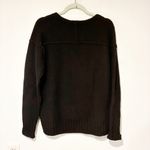 Free People We The Free Black Slub Exposed Hem Crewneck Sweater Top Size XS Photo 4