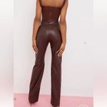 House Of CB  Inaya Chocolate Brown Stretch Vegan Leather Trousers Size Large Photo 3