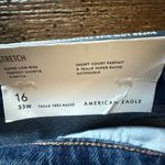 American Eagle  Super Low Rise Perfect Shortie‎ Denim Shorts Distressed Size 16 Photo 9