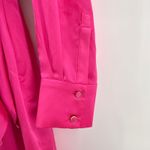 Milly Jordan Long Sleeve Satin Faux Wrap Dress Shirtdress Long Sleeve Small Pink Photo 3