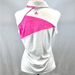 Adidas Golf Puremotion driFit white and pink sleeveless polo top size medium Photo 3
