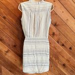 Drew Linen Striped Sleeveless Mini Dress Pullover Medium White Blue Anthro Photo 1