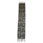 Isaac Mizrahi gray scarf wrap with black fringes 59" length Photo 4