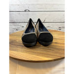 Women's Sabrinas Black Beige Suede Wedge Shoes Size 7.5 Photo 1