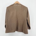 J.Jill  Women's Lightweight Cardigan Sweater Knit Linen Cotton Rayon Brown Large Photo 3