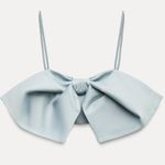 ZARA  Elegant Blue Bow Crop Top Photo 2