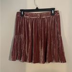Madewell  Pink Silk Blend Crushed Velvet Mini Skirt Sz 8 Pleated Night Out Photo 2
