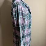 Eddie Bauer Plaid Button-Up Shirt in Green and Pink Photo 7