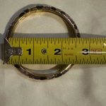 Purple Enamel Gold tone Hinge Bangle Clamper Bracelet EUC Unsigned Photo 2