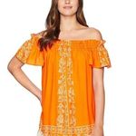 Show Me Your Mumu Show Me Your MuMu Orange White Woodstock Tassel Tunic Printed Top Size M… Photo 3
