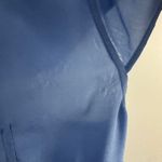 100% Silk Maeve By Anthropologie Button Down Cap Sleeve Blouse Size: 4 Blue Photo 5