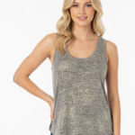 Sam Edelman  Shimmery Gold and Black Hi-Low round hem Top/Tank/Shirt/Blouse S Med Photo 0