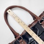 Franco Sarto  Faux Leather Large Tote Shoulder Bag Black Brown Photo 12