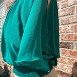 BCX  emerald green blouse with gold chain hardware / S / Excellent condition Photo 7