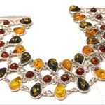 Sterling Silver Baltic Amber, lace bracelet, 28.5g Photo 4