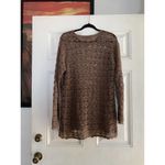 Amanda Smith  Womens Brown‎ Crochet medium Scalloped Hem Tunic Top Photo 4
