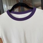 Daily Drills  varsity baby tee logo patch contrast trim ribbed short sleeve crop Photo 4