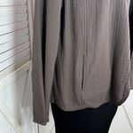 Eileen Fisher Vintage Textured Open Front Cardigan Blazer Jacket Brown XL Photo 5