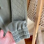 H&M Oversized Quilted Sleeve Sweatshirt in Sage Green Photo 2