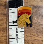 Vintage 1987 AB&S Unicorn Enamel Pin Badge Retro Striped Lapel 80s Gold Photo 1